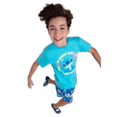 Imagem de Pijama Manga Curta Algodão Menino Teen Stitch - Puket, 12