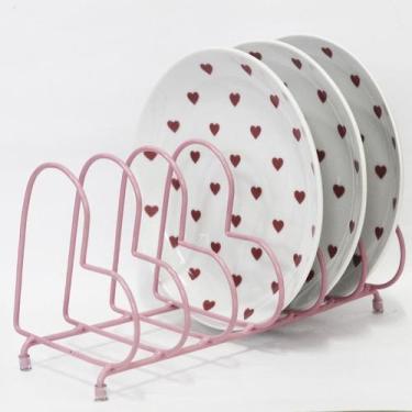 Imagem de Escorredor de Pratos e Tampas Com Pés e Formato Coração - NoBrand, ROS
