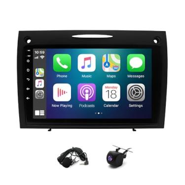 Imagem de Estéreo automotivo 2+32G 22.9 cm para Mercedes Benz SLK 2004-2010 com unidade de navegação GPS 2009 2008 2007 2006 2005 suporta rádio automotivo sem fio Carplay Android 13 com Bluetooth WiFi FM/AM/RDS