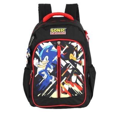 Imagem de Mochila Escolar Grande Menino Bolsa De Costas Orignal Sonic-Masculino