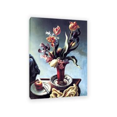 Imagem de Thomas Hart Benton Pinturas Arte de Parede Natureza Morta com Flores da Primavera Reproduções de Arte Clássica Thomas Hart Benton Pôster em Tela para Sala de Estar Decoração de Parede de Casa 100 x 70