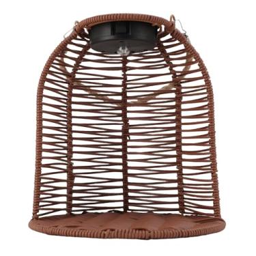 Imagem de Hyuduo Lanterna de Vime para PC Ao Ar Livre de Cesta de Plantador de Plantador para Decoração de Pátio de Jardim Com 6-8H Auto LED Light (Marrom escuro)
