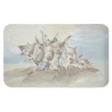 Imagem de Tapete antifadiga Spiky Seashell on Shore, ergonômico acolchoado para cozinha e tapete de pé com suporte antiderrapante, tapete confortável ecológico, design da Jj Design House Llc, 76 cm x 45 cm