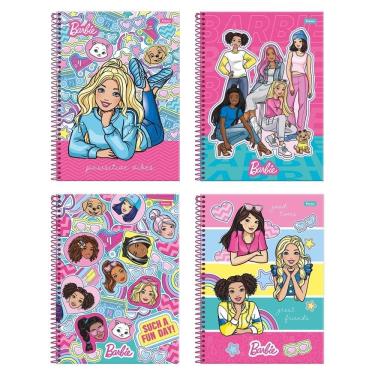 Imagem de Caderno Espiral Universitario Capa Dura 10M Foroni Barbie Fit 4X160fls