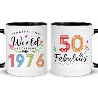 Imagem de Choinn 1976 Presentes de aniversário de 50 anos para mulheres e homens, presente de aniversário de 50 anos, caneca de café para mãe, pai, avó, vovô, ideias de presentes de aniversário de 50 anos, Dia