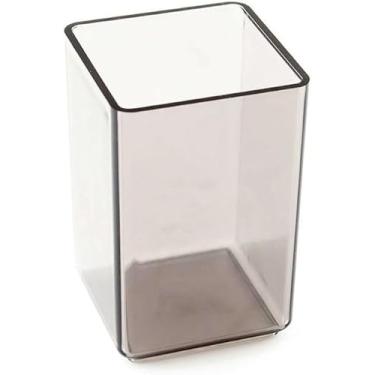 Imagem de Porta lápis, canetas e objetos no geral. Ideal para organizar sua mesa, prateleira ou gaveta. Em acrílico fumê claro.