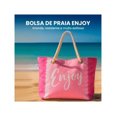 Imagem de Kit Praia Completo Bolsa + Necessaire + Manta Estampa Enjoy - Jdmazine