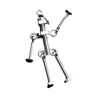 Imagem de Cor prata robô metal chaveiro pingente cosplay brinquedos presentes de