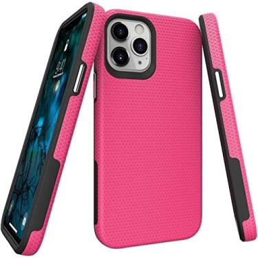 Imagem de KKFAUS Capa compatível com iPhone 12 Pro Max, capa à prova de choque capa protetora de corpo inteiro de silicone TPU antiderrapante para iPhone 12 Pro Max 6,7 polegadas (cor: rosa)