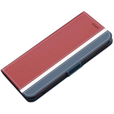 Imagem de KKFAUS Capa de telefone com fivela magnética, para Apple iPhone 12 Pro Max (2020) 6,7 polegadas imitação de couro folio flip stand case carteira [porta-cartão] (cor: vermelho)