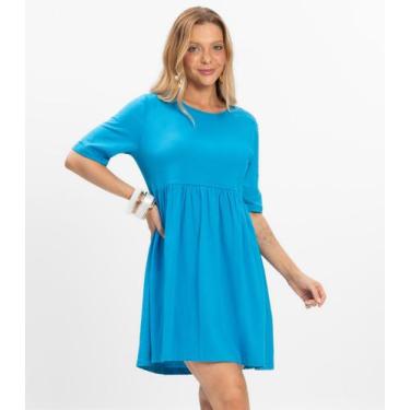 Imagem de Vestido Feminino Liso Select Azul, GG, Azul