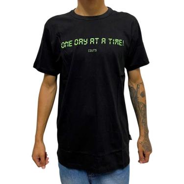 Imagem de Camiseta Couts Clothing One Day At A Time Masculina - Preto e Verde-Masculino