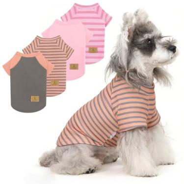 Imagem de XPUDAC Pacote com 4 suéteres confortáveis para cães com mangas, camisetas para filhotes, pulôver, moletom para cães pequenos, médios, grandes, meninos, meninas, roupas para gatos, M