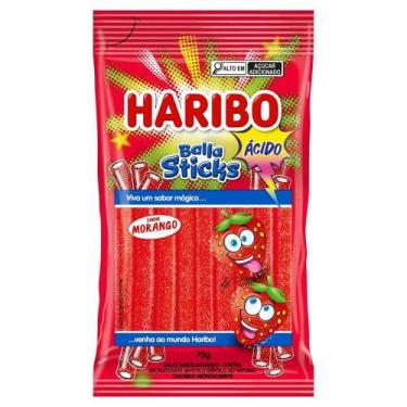 Imagem de Bala Sticks Morango Acido Haribo 80g