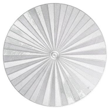 Imagem de Lugar Americano Redondo PVC Mesa Posta 38cm Resistente Prata