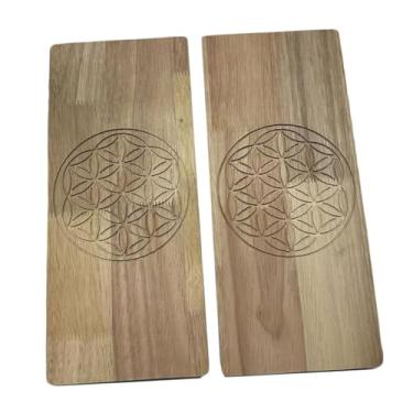 Imagem de KiBcsLic Conjunto de 2 Pranchas para Acupressão e Meditação, Fáceis de Transportar, Pranchas de Madeira Premium com Pregos para Massagem nos Pés em Casa
