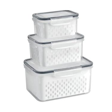 Imagem de Pote Organizador de Geladeira Com Fecho Hermético Organiza Alimentos Frutas Vegetais Com Trava
