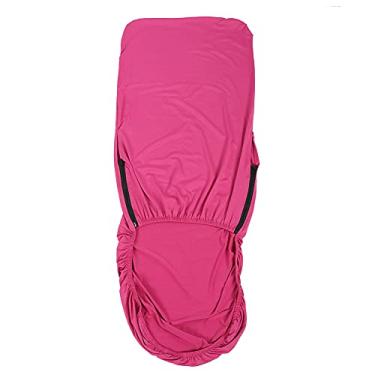 Imagem de Protetor de capa de assento de cadeira de tecido elástico removível SIWOTED para cadeiras de computador de escritório (Rosa Vermelha)