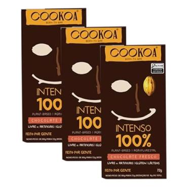 Imagem de Kit 3X: Chocolate Intenso 100% Cacau Vegano Cookoa 80g