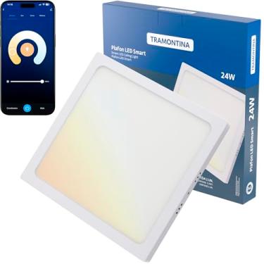 Imagem de Plafon Quadrado de Sobrepor Tramontina Smart Led 24 W