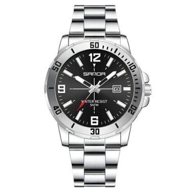 Imagem de Relógio De Quartzo Masculino À Prova d'Água Com Grande Mostrador, Cale