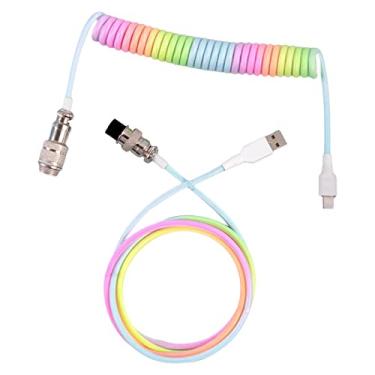 Imagem de ZGUZMCMK Cabo USB para Carregamento, Cabo Divisor USB com Conector Metálico para Teclado Mecânico, Multicor