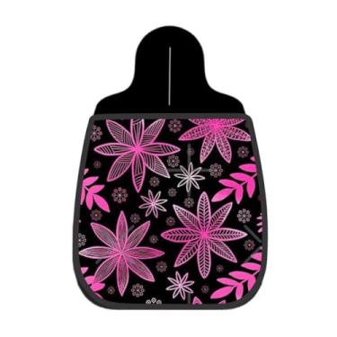 Imagem de Lixeira De Carro Organizador Lixinhocar Floral Neon Rosa e Preto 23