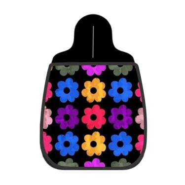 Imagem de Lixeira De Carro Organizador Lixinhocar Flores Coloridas Preto