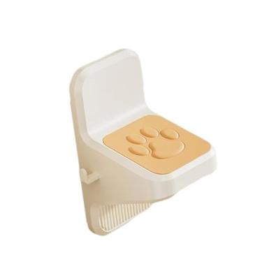 Imagem de Ysyqkn Apoio para os pés no chuveiro, fácil de instalar, antiderrapante, com pedal para banheiro, ideal para pedicure, banho, depilação pernas e ducha, Branco Amarelo