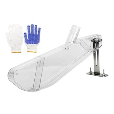 Imagem de Generic Protetor de serra de mesa universal transparente com luvas e capa para lâmina dispensadora de pó para marcenaria.