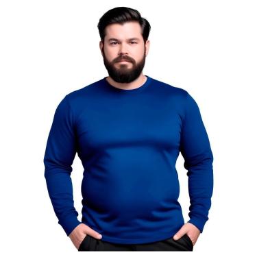 Imagem de Camisa Térmica Proteção UV 50 Plus Size Manga Longa Gola Baixa Segunda Pele Sol Praia Piscina-Masculino