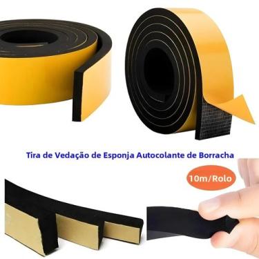 Imagem de Fita De Vedação Autoadesiva De Borracha EPDM De 10M Para Portas E Jane