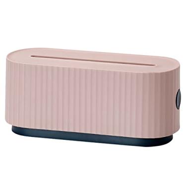Imagem de Caixa de Gerenciamento Cabos com Suporte para Telefone na Tampa Organizador Fios Mesa Protetor Painéis Tomada Ocultador