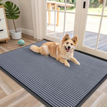 Imagem de OLANLY Tapete de porta da frente para entrada interna e externa, capacho resistente à água, resistente ao desbotamento, perfil baixo, fácil de limpar, tapetes de boas-vindas para varanda, 47 x 34