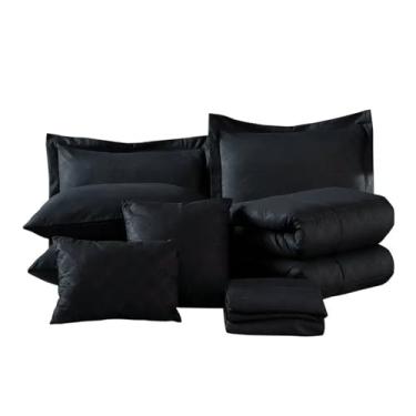 Imagem de Jogo de cama com 10 peças, edredom completo, plissado, franzido e babados (1 King)