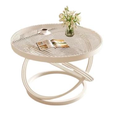 Imagem de Mesa de sala de estar, mesa de café, mesa de centro moderna de meados do século, mesa de centro simples para sala de estar, mesa de chá moderna com moldura de metal, vidro temperado, design de moldura