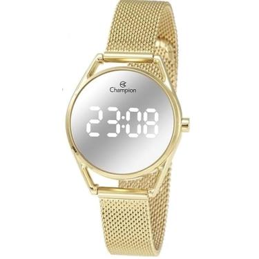 Imagem de Relógio Feminino Champion Led Digital Dourado CH48206B