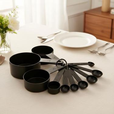 Imagem de Jogo Colheres Medidoras Profissional Receita Plas Preto 10un - ke home