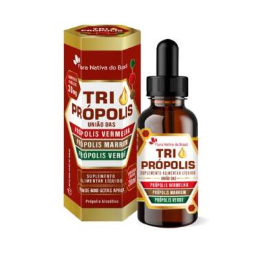 Imagem de Própolis Vermelha Marrom e Verde Tri Própolis Gotas 20ml Flora Nativa