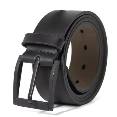 Imagem de Cinto Masculino Social Fasolo Couro Liso Confortável Largo Fivela Quad