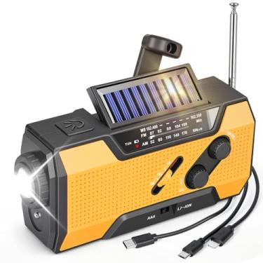 Imagem de Rádio de Emergência com Manivela 2000 mAh, Suporta a Recepção de Sinais AM/FM/WB, com Uma Lanterna LED de Emergência com Alerta SOS e Função de Lanterna, Adequada para Emergências ao Ar Livre