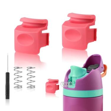 Imagem de 2 peças de botão de substituição compatíveis com Owala FreeSip 680 g 947 ml, tampa de garrafa de água, interruptor de pressão, tampa superior de vedação, peças de reposição para Owala 19/24/32/1,134 g