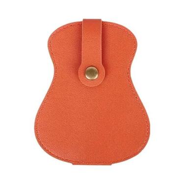 Imagem de Bolsa De Couro Em Formato De Guitarra Para Armazenamento De Palhetas -