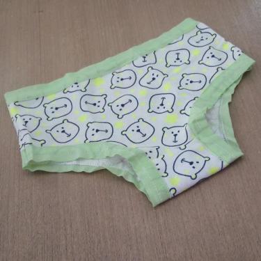 Imagem de Calcinha Infantil Algodão Anti Marcas Cor:Viés Verde Limão/EstampVarTa