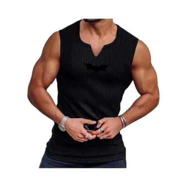 Imagem de Camiseta Regata Masculina Com Decote Em V E Listras Para Treino De Ver