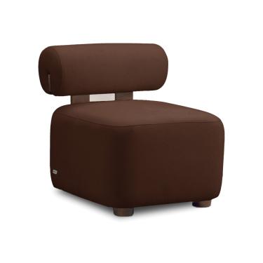 Imagem de Poltrona Decorativa para Sala Helora Bouclê Marrom E03 - D'Rossi