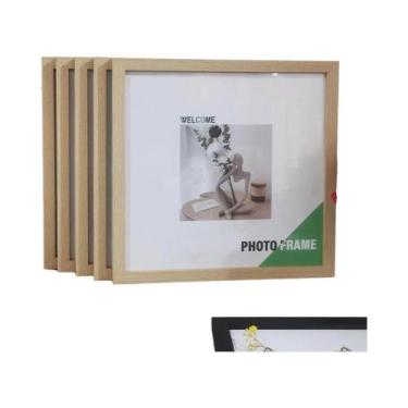 Imagem de Conjunto De Porta-Retratos Quadrados De Madeira 5 Peças 15/20/25/30cm 