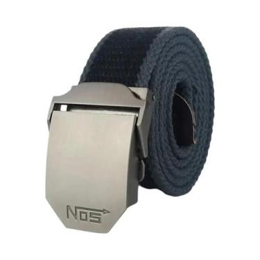 Imagem de Cinto De Lona Preto Para Homens Com Fivela De Metal De Luxo, Cinto Tát