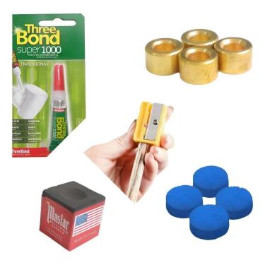 Imagem de Kit Reparo Ponteira Sola De Taco Bilhar Sinuca