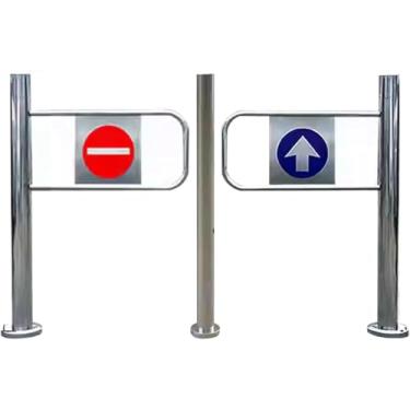 Imagem de Portão de segurança de aço inoxidável, barreira de balanço de exportação de importação para supermercados e fábricas, portão de entrada durável (110 x 100 cm) - ideal para corredores de parques e